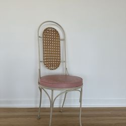 Vintage Gallo Iron Works Chair With Pink Cushion