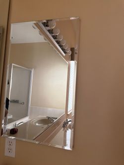 Beveled Mirror Medicine Cabinet, 27 x 16.5 in, Frameless