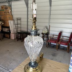 Waterford Crystal And Marble Table Lamp