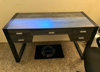 Gray Desk Table & Rolling Chair - $150!