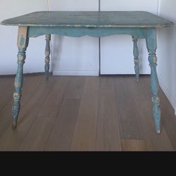 Vintage Farmhouse Table, Tiffany Blue
