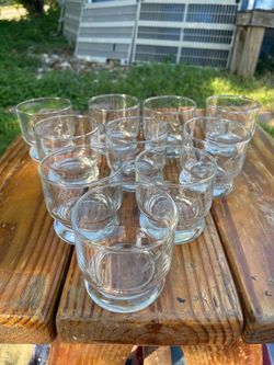 10 small glass cups