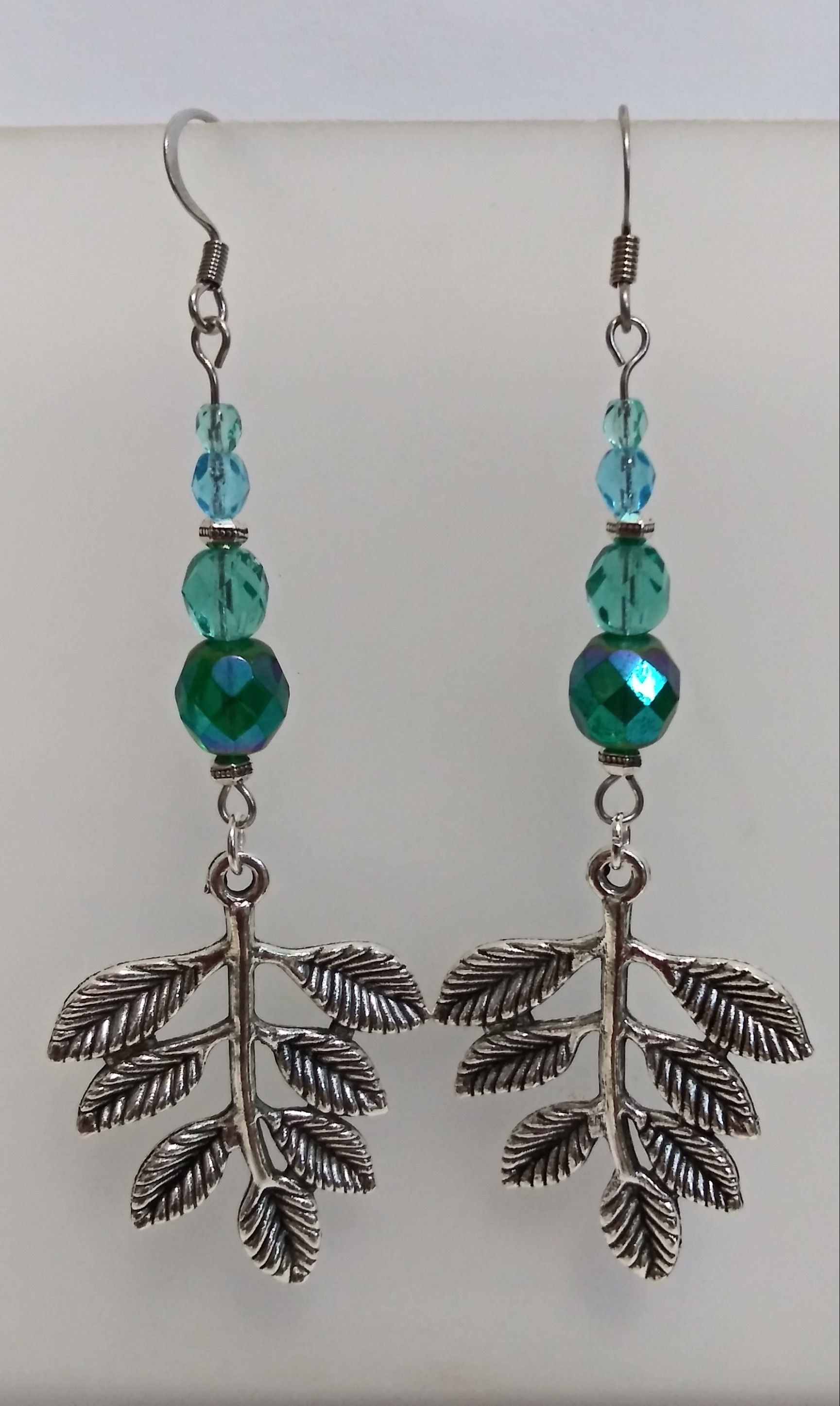 Handmade leaf dangle earrings