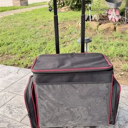 Large Rolling Craft Bag for Sewing Machine or crafts- detachable Accessory bags - with wheels