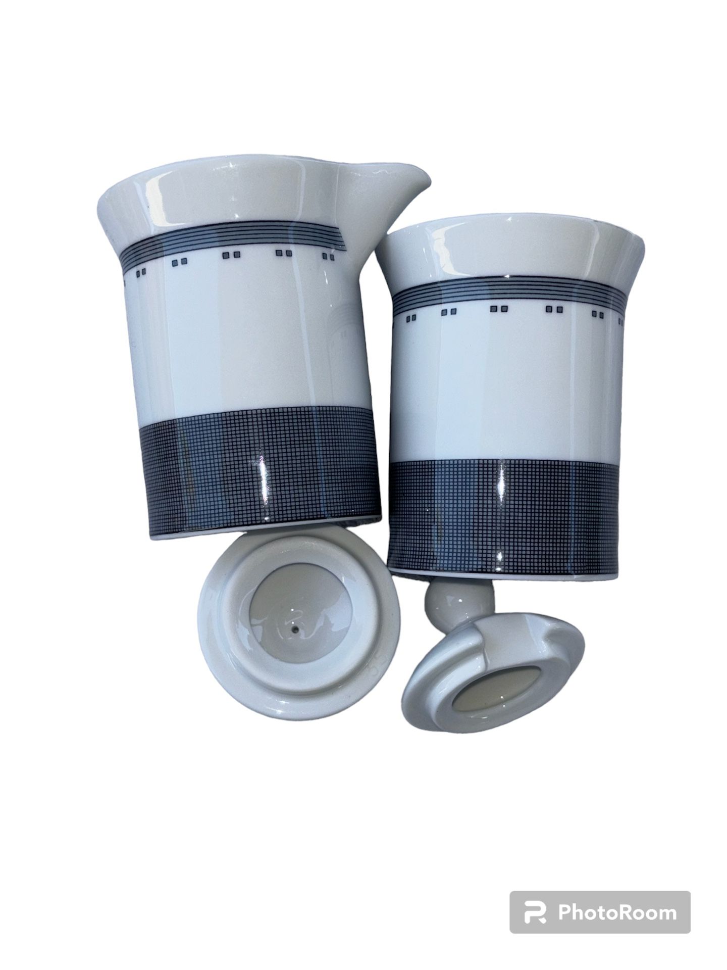 DANSK Sugar and Creamer Set Concerto Allegro 4"tall