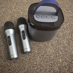 Wireless Karaoke Speaker & 2 Mics – Barely Used – Great Condition