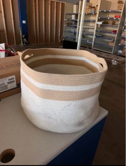Large Woven Storage Basket with Handles