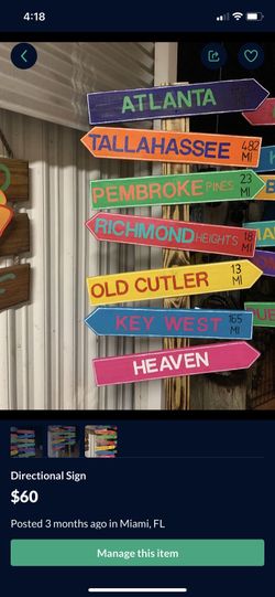 Directional Sign With Post