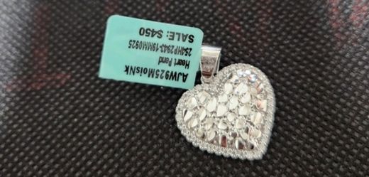 925 Silver Moissanite Heart Pendant Necklace – 0.6ct VVS