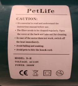 PetLife Variable Speed Dog Grooming Dryer for Medium/Large Dogs, Dual Motor, 5.0HP High Velocity