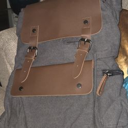 Mens Leather And Jean Backpack 