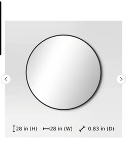 28" round black mirror