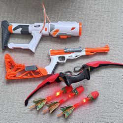Nerf Toy Guns, Zing Firetek Bow & Arrows