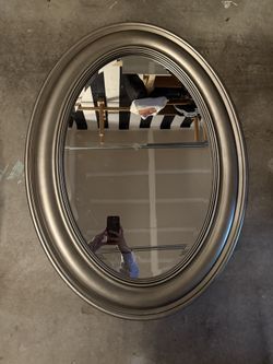 Silver Round Mirror