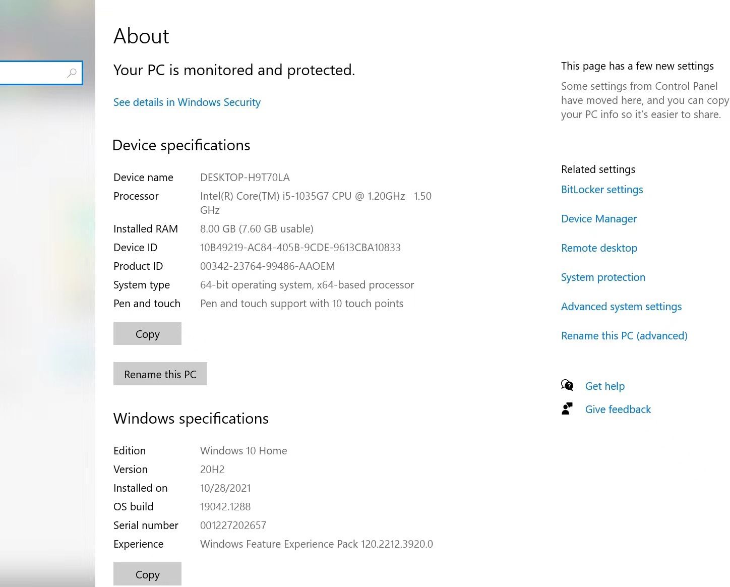 Microsoft Laptop I8 256g