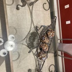 Glass And Metal Dining Room Table 42"x 6'.