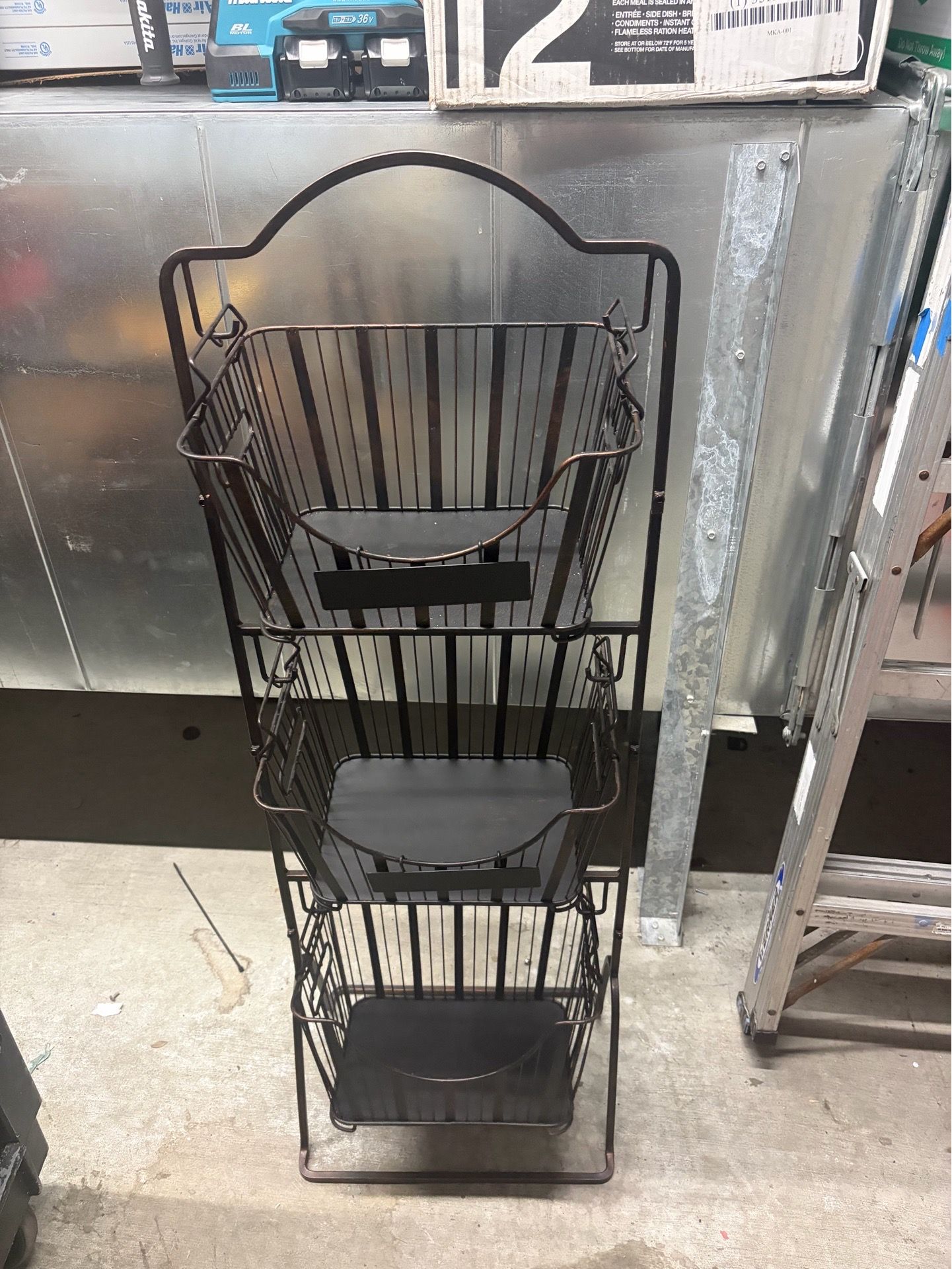 oceanstar 3-Tier Metal Wire Storage Basket Stand with Removable Baskets – Black