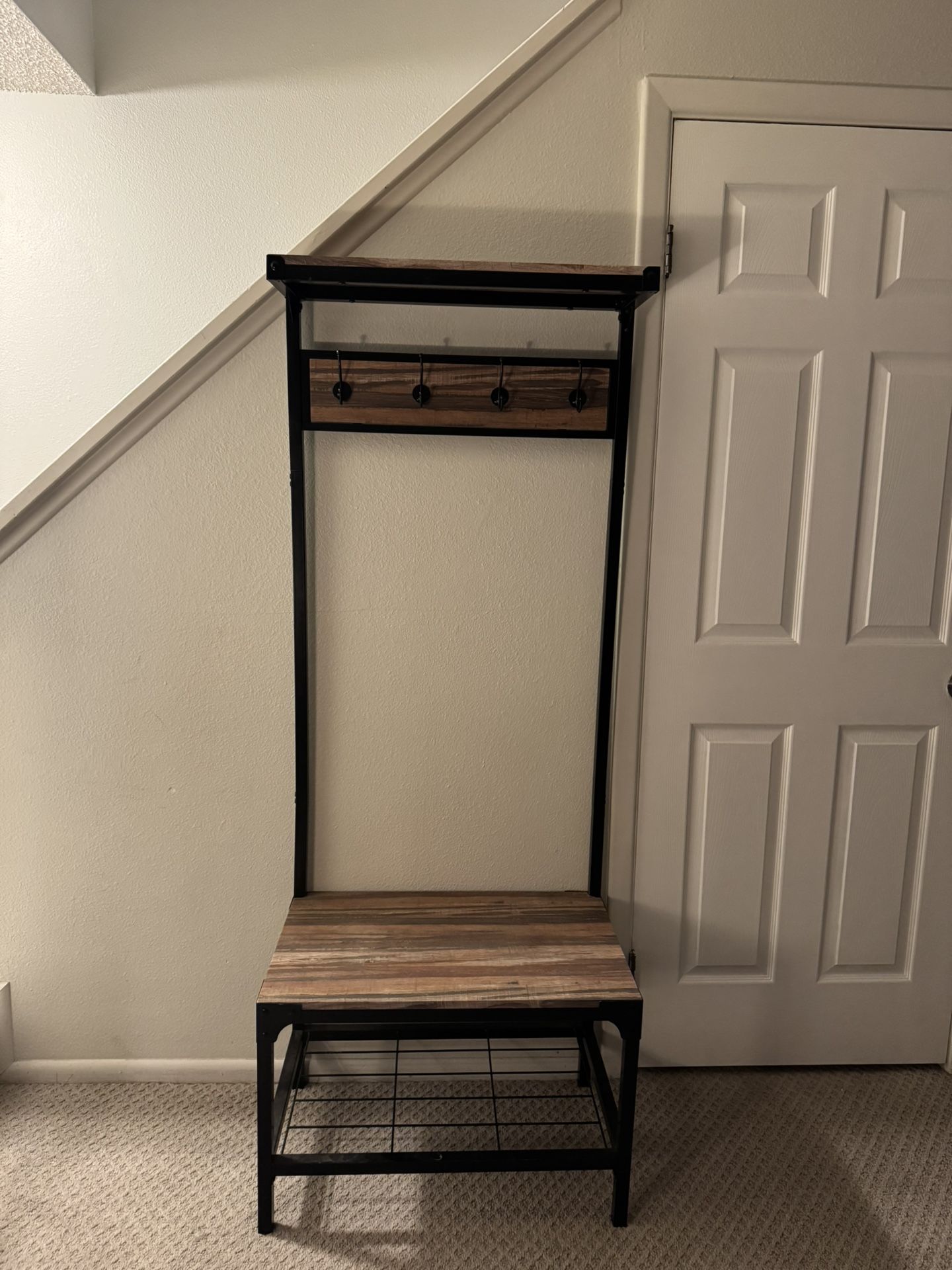 Hall Tree/ Entry Way Coat And Shoe Rack 
