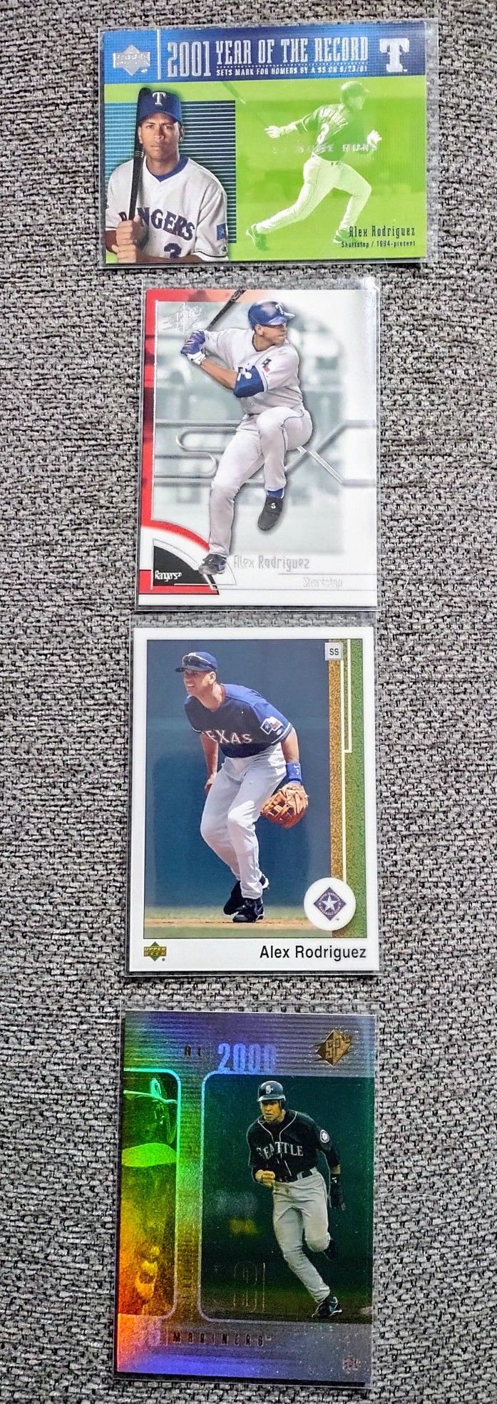 Lot of 4 Alex Rodriguez baseball cards