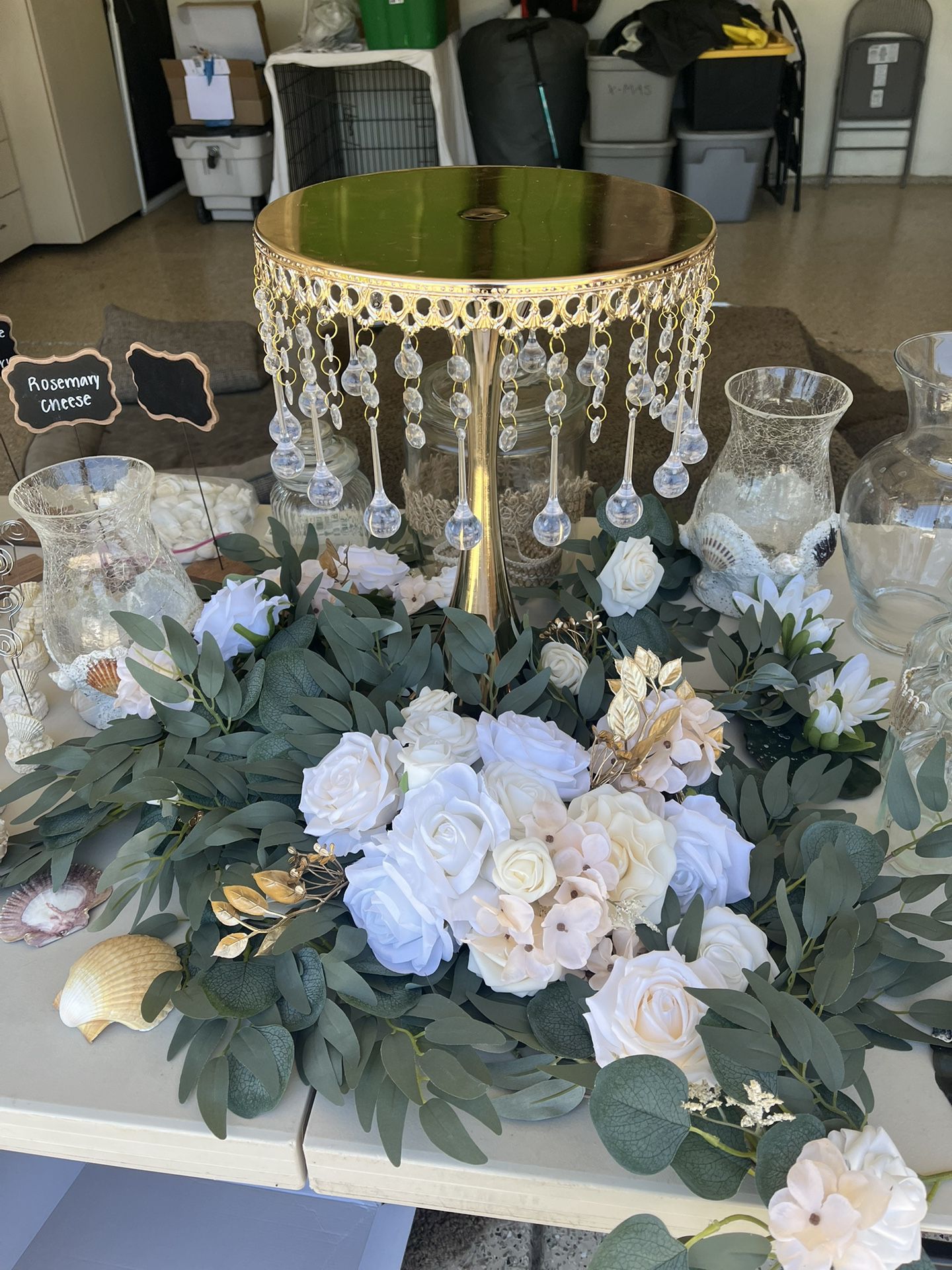 Cake Stand And Lings Floral Decor