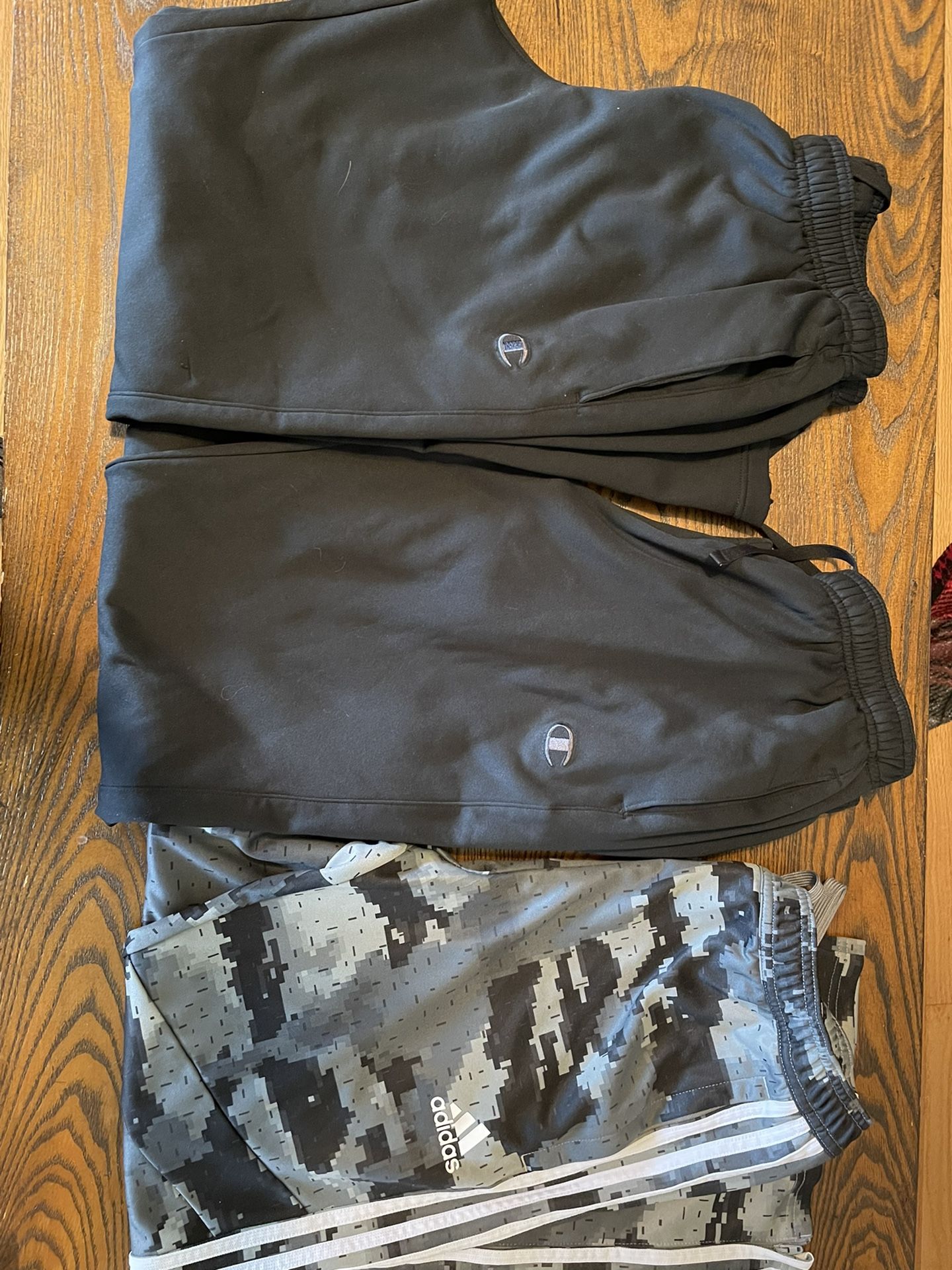 Track Pants 3 Pairs, Men’s Size M, Adidas & Champion