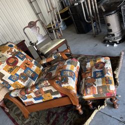 Old Cannery Antique Chair W/footstool