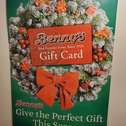 Bennys CHRISTMAS DOUBLE SIDED WINDOW POSTER