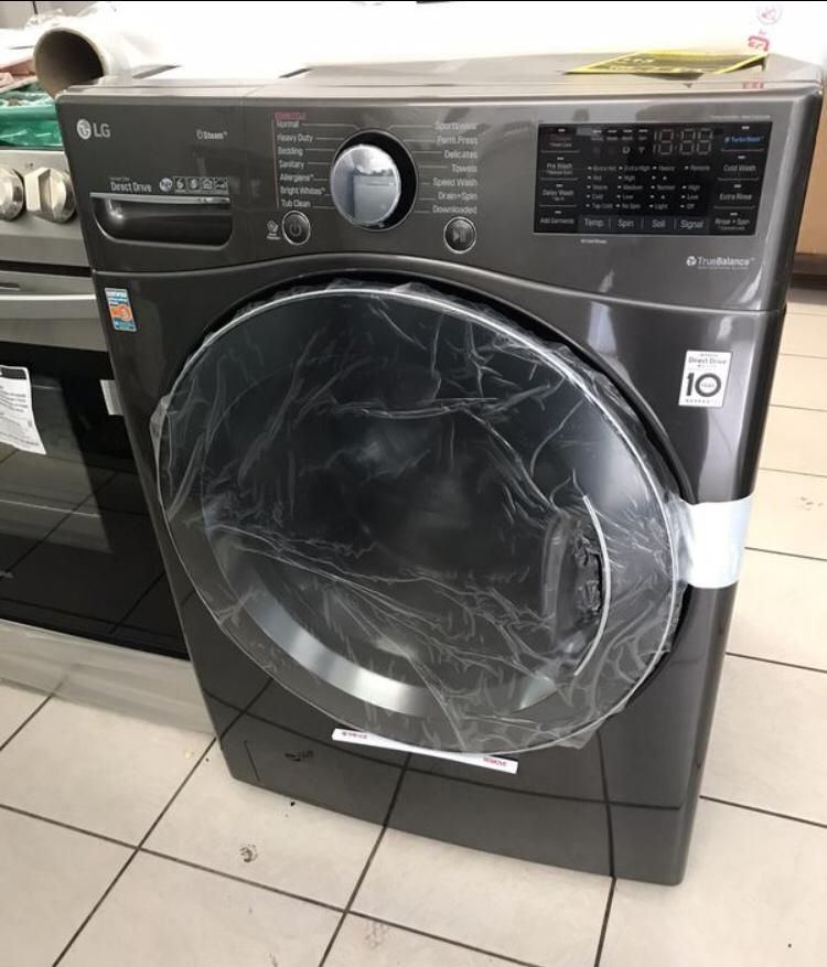 New LG SmartThinQ TurboWash 360 Stackable Washer (Black Steel) Model WM3900HBA for Sale in