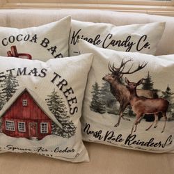 Christmas Pillow Covers Only (Set Of 4)