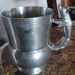 English pewter sheffield antique mug 