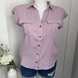 Lavender Button Up Shirt $24