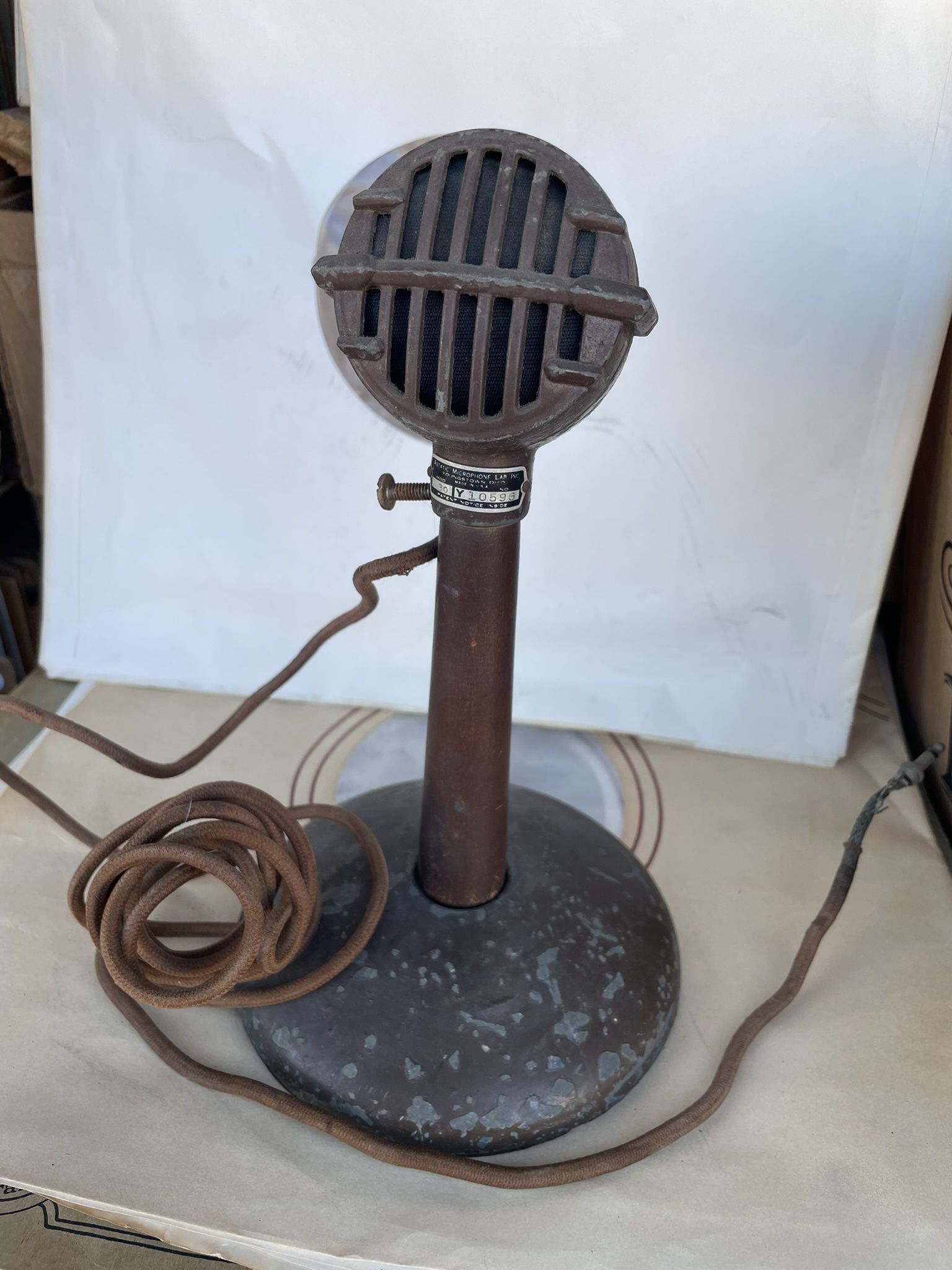 Vintage Astatic Lab Microphone Brown