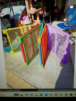 Six section folding colorful playpen good condition dash only please