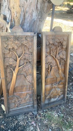 Hand carved wood boards