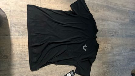 Black T-Shirt with Logo and Tags