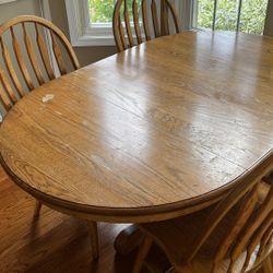 Oak Dining Table & Chairs 