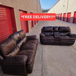 Leather Recliner Sofa Set