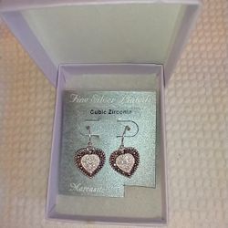 NWT Marcasite Heart Earrings