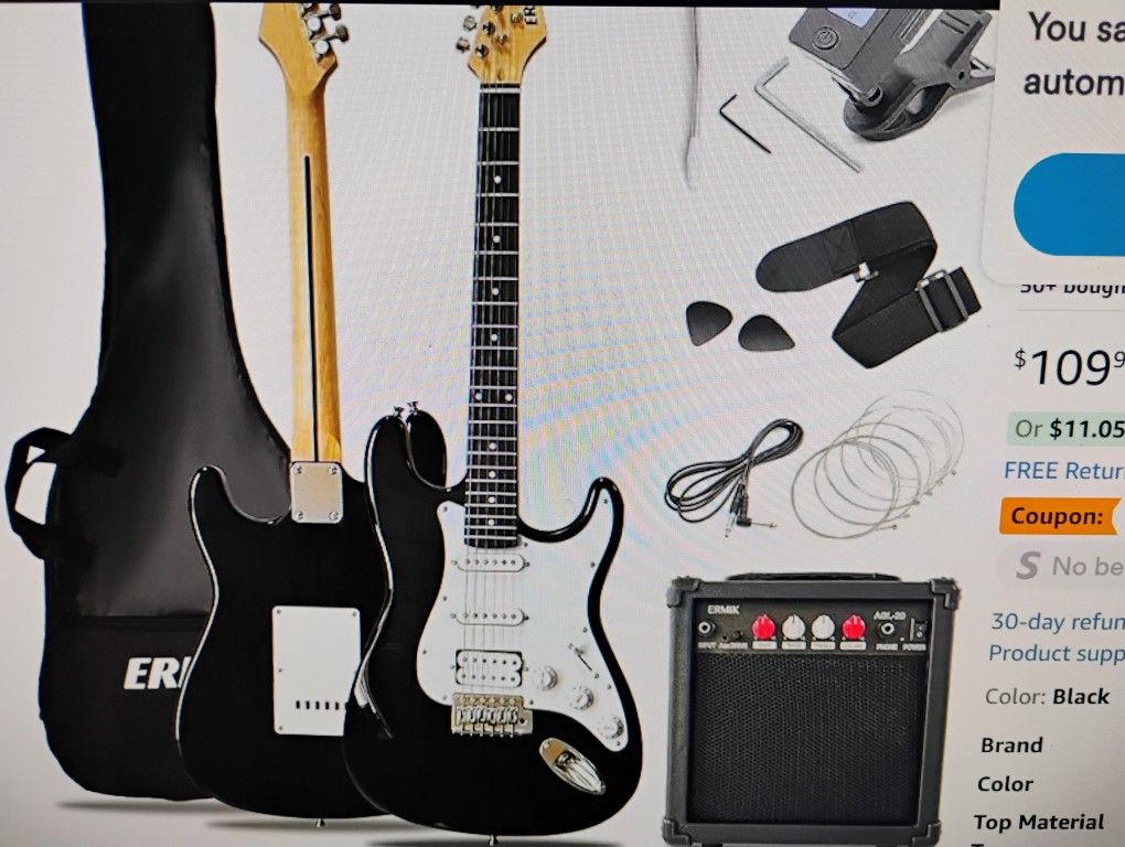 Bass And Electric Guitar And 2 Amps