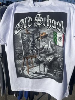 White Old School T-Shirt