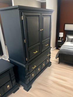 FREE DELIVERY Black Armoire / Wardrobe Cabinet – Elegant & Classic