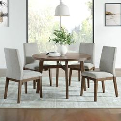 Brooklyn 48" Round Dining Table and 4 Chairs