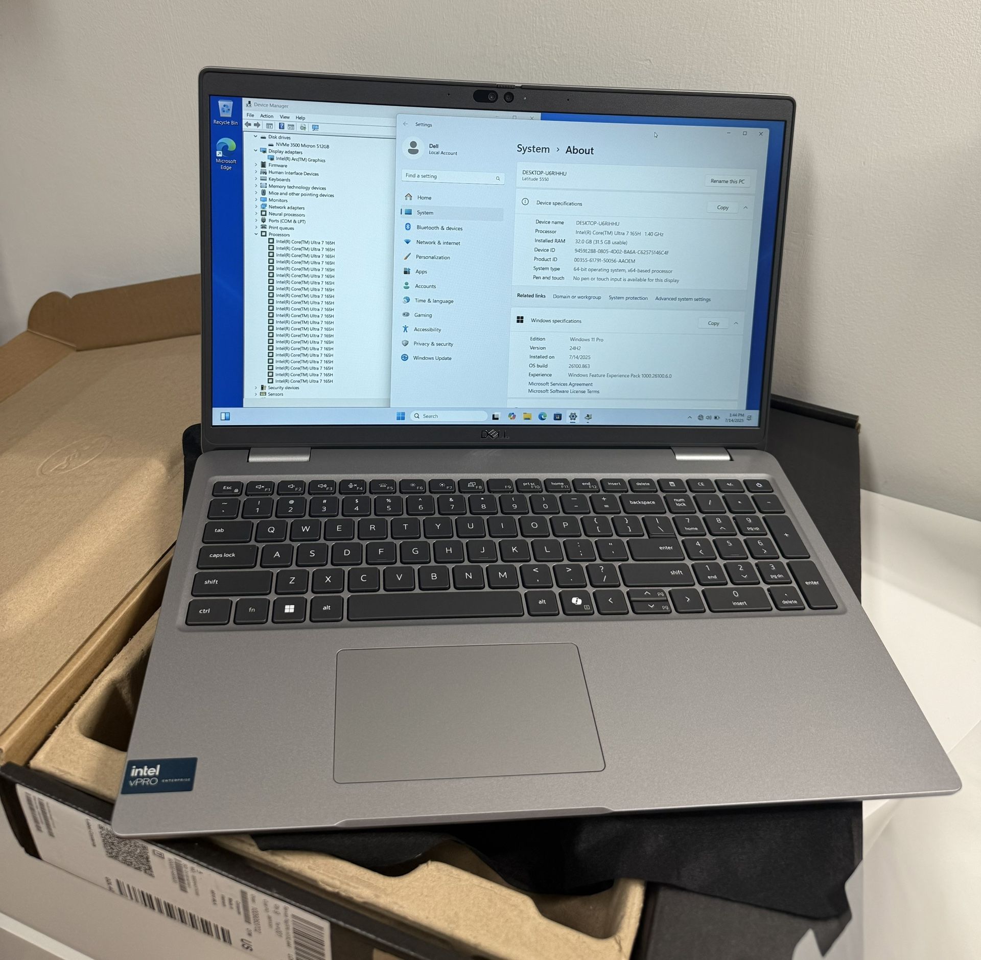 Laptop Dell Latitude 5550 ultra 7 165H 32Gb 512Gb