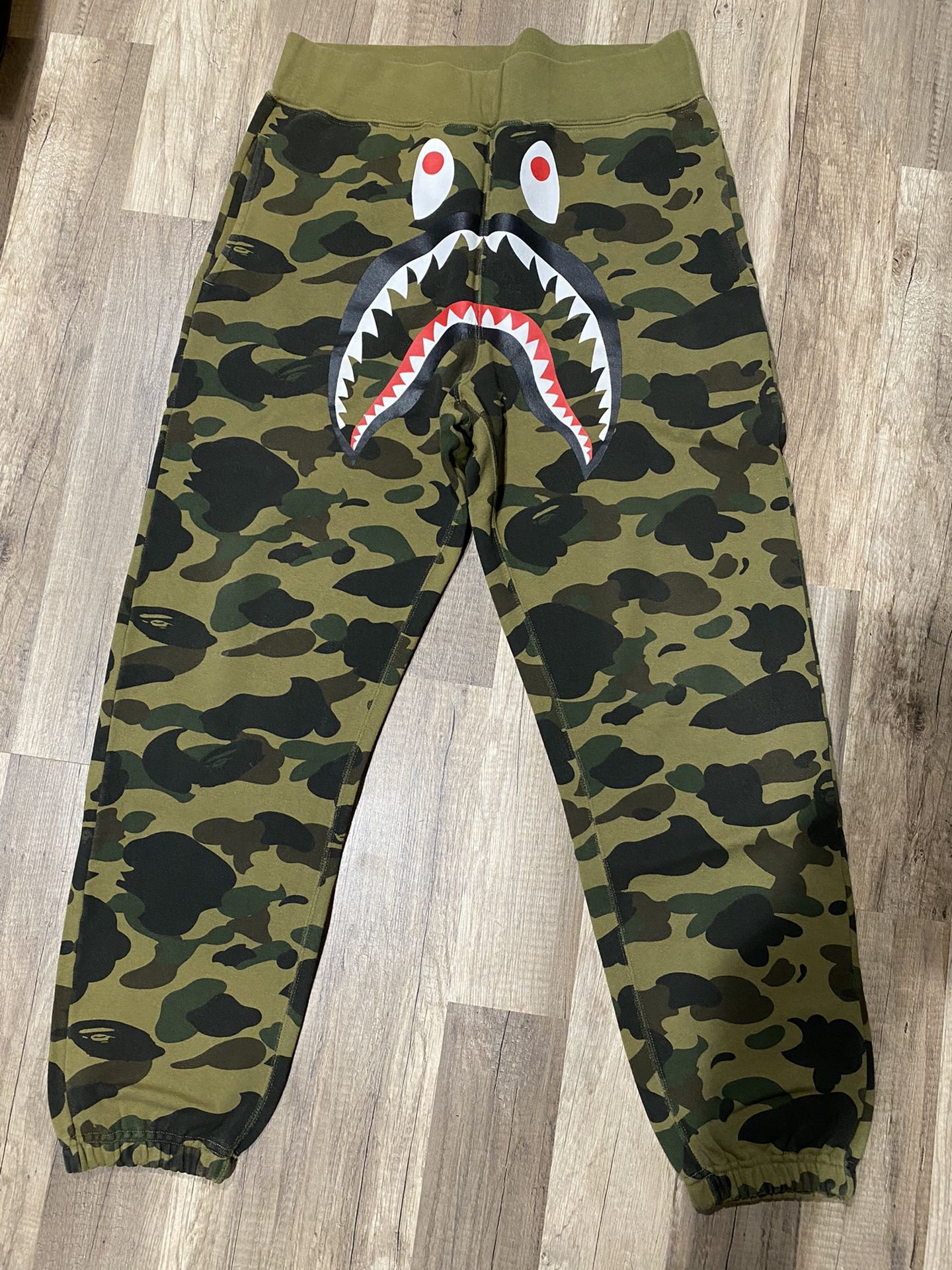 1ST Camo Shark Bape Sweat Pants/ Size M