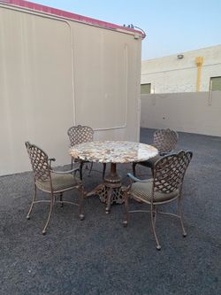 Marble Dining Table w/ Matching Chairs