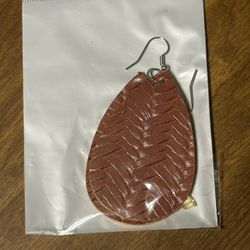 Leather Teardrop Earrings