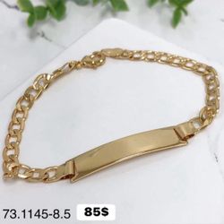 Elegant Bracelet For Men Size 8.5” Gold 18K Plating 