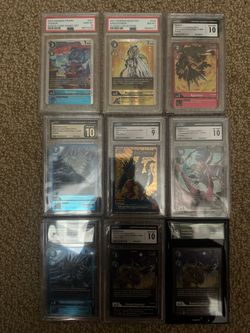 Graded Digimon Trading Cards Lot of 9