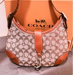 Coach Signature Jacquard Hobo Bag