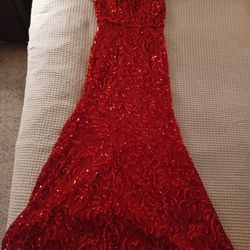 Beautiful Red Sequin Dress , Mermaid Style